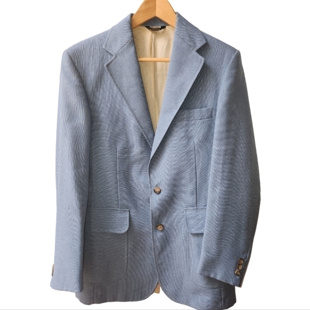 Levi's Panatela Linen Look Jacket Blue 70s Baby Blue